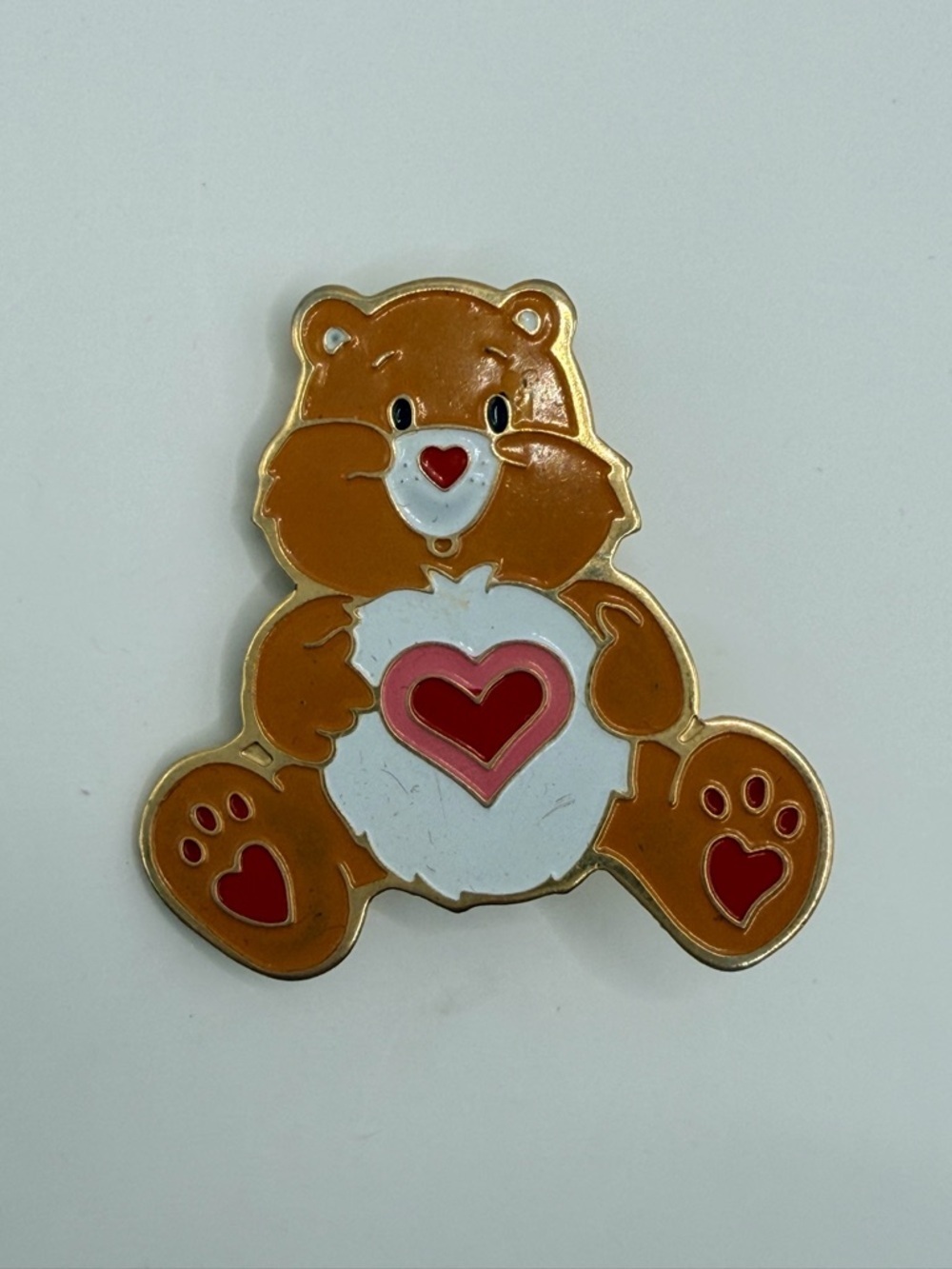Care Bears “Tenderheart” Brown Bear Heart Paw Enamel Pin